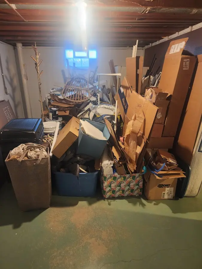 Roll-off dumpster container at job site for 8 Yard Dumpster Rental in Union Mill